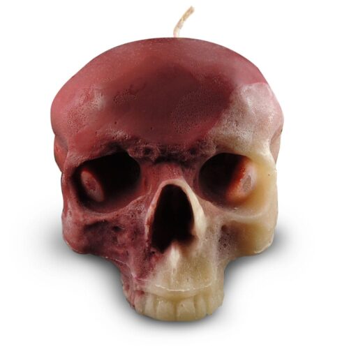 skull-candle-red-and-cream-wax